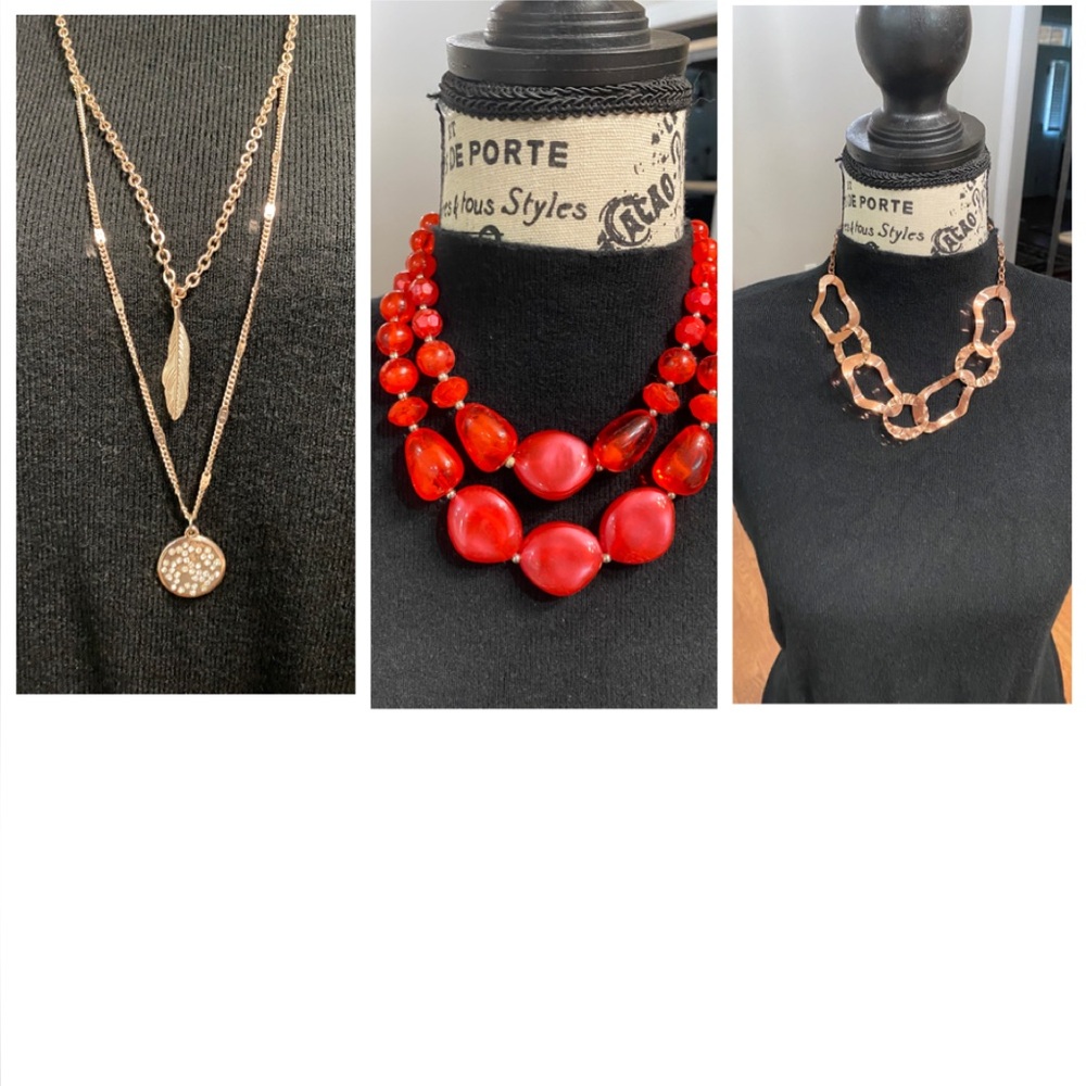 Gold and Red Necklace Set
